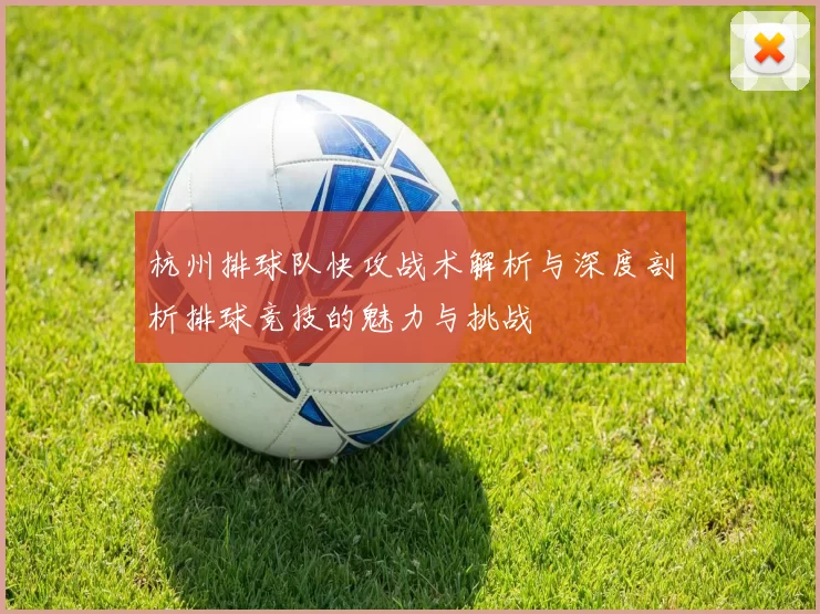 杭州排球队快攻战术解析与深度剖析排球竞技的魅力与挑战